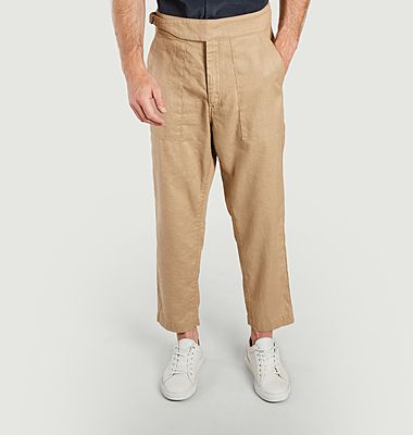 Pantalon Baker Wrap en coton et lin